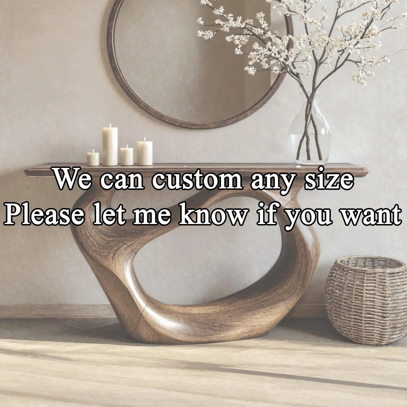 Mid Century Live Edge Solid Wood Console Table For Entry Hall Styling - Image 7