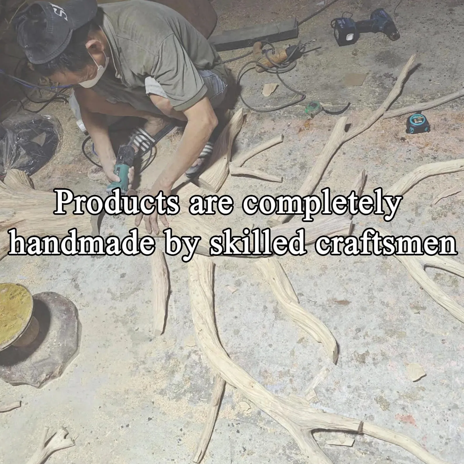 Handmade Rustic Wood Bathroom Vanity With Live Edge Shelf And Storage - Image 7