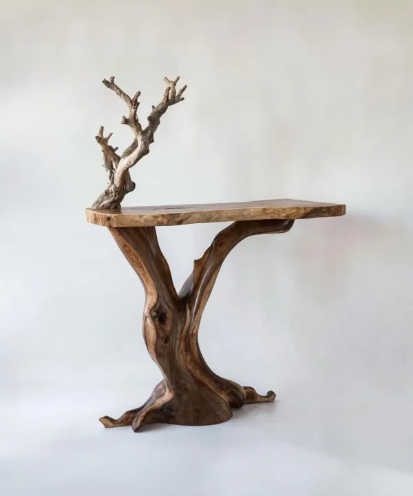 Black Walnut Solid Wood Console Table For Entryway And Living Room